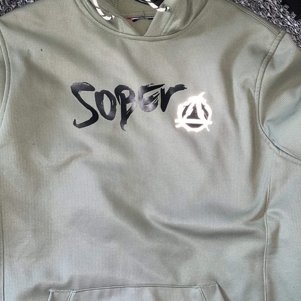 Custom made Sober green Athletic hoodie
